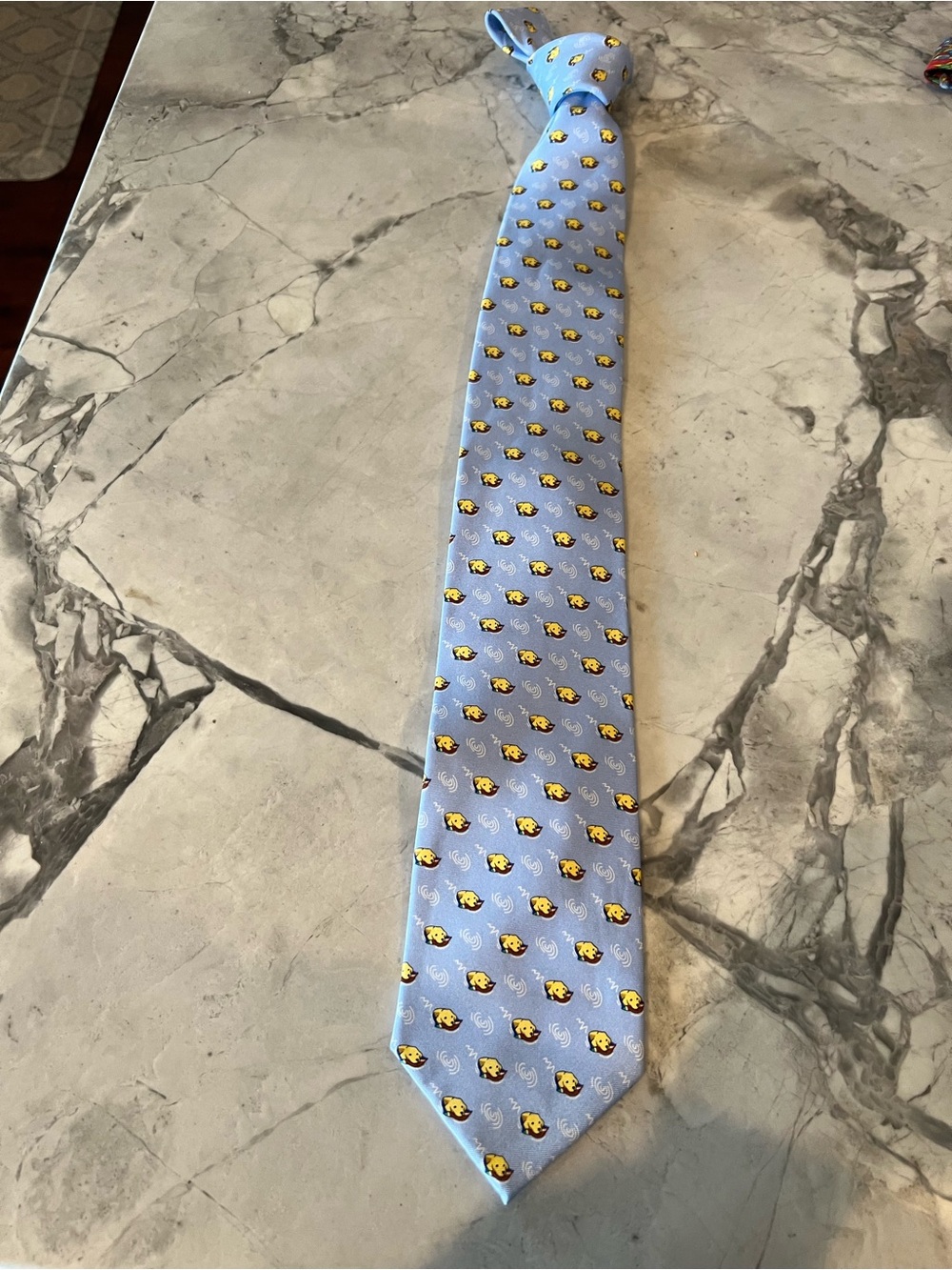 Bird Dog Bay Blue Dog Print Silk Tie Novelty Necktie